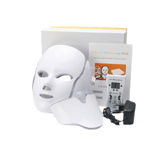 Home LED Colorful Photon Rejuvenation Device with Neck Beauty Mask Spectrometer Facial Whitening and Rejuvenation Beauty